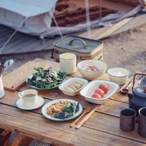 카라멜샵 멜라민 아보카도 림 시리즈 1인세트 6p  캠핑그릇
